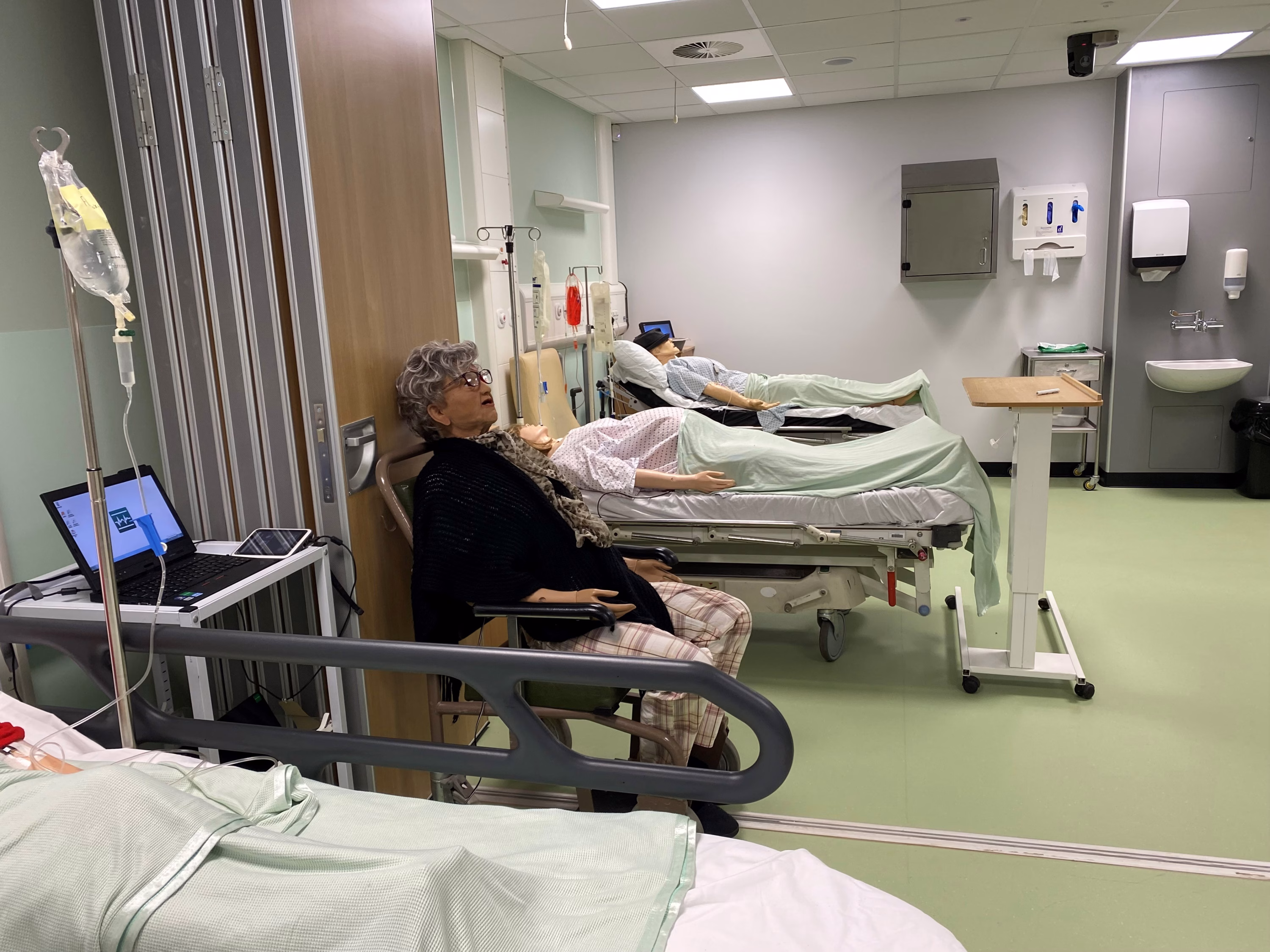Calderdale Learning Centre opening ceremony - ward of hospital beds with a number of medical mannequins in place